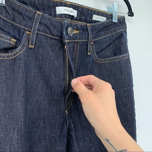 Frame Le Crop Mini Boot Dark Wash Jeans - Picture 6 of 7